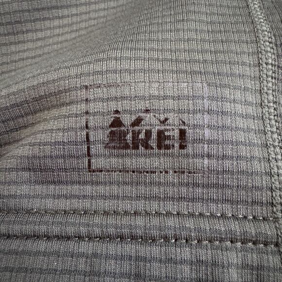 REI Polartec 1/4 Zip Green Pullover Long Sleeve Shirt Men's Medium Hiking Camp - Picture 5 of 6